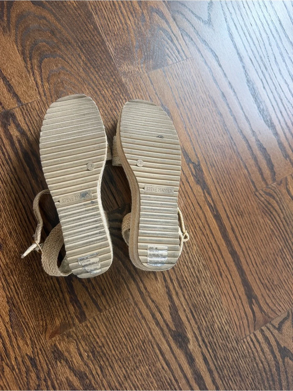 Steve Madden Beige Espadrille Platform Sandals for Kids